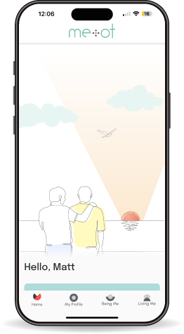 Phone displaying the Me + OT app